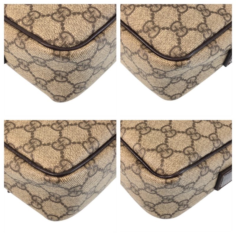 Gucci Brown GG Supreme Canvas Leather Shoulder Bag - Barde - Image 4