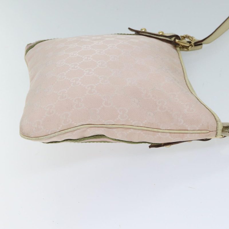 Gucci Gg Canvas Sherry Line Shoulder Bag Pink Khaki - Barde - Image 3