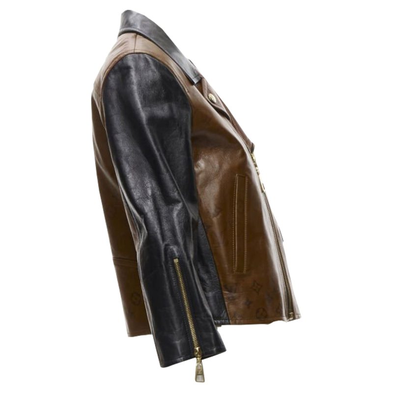 Louis Vuitton Tattoo Monogram cropped calfskin leather biker jacket - Barde - Image 5
