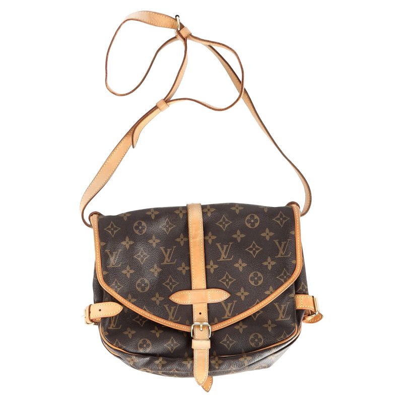 Louis Vuitton Saumur 30 Monogram Shoulder Bag in Brown Coated Canvas - Barde