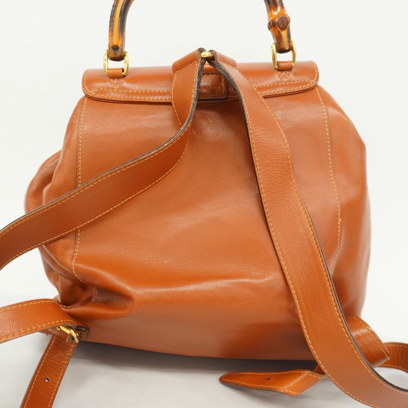Gucci Bamboo  Leather Backpack Bag () - Barde - Image 2