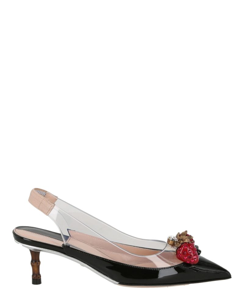 Gucci Eleanor Strawberry Plexi Heels - Barde