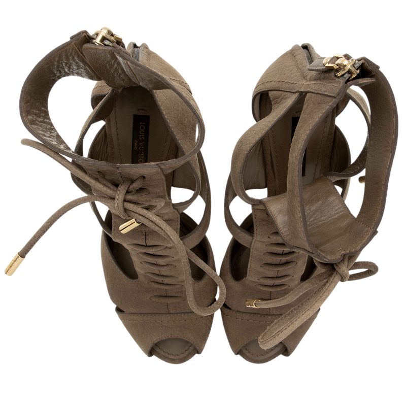 Louis Vuitton Suede Gladiator Sandals - Barde - Image 5