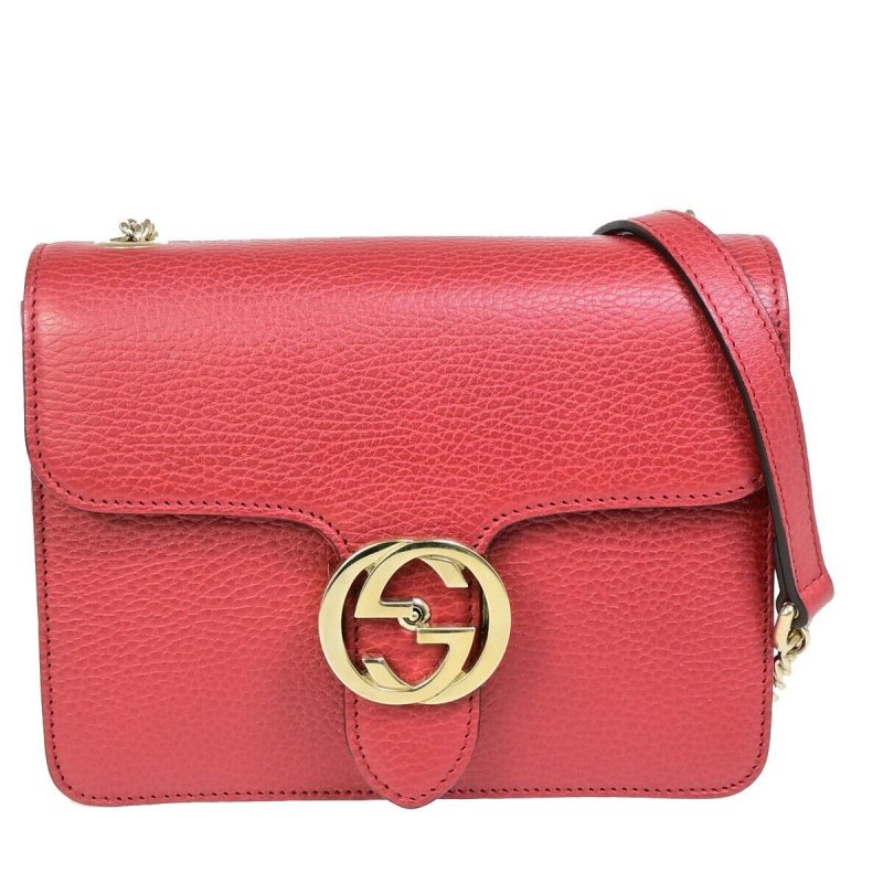 Gucci Interlocking  Leather Shoulder Bag () - Barde
