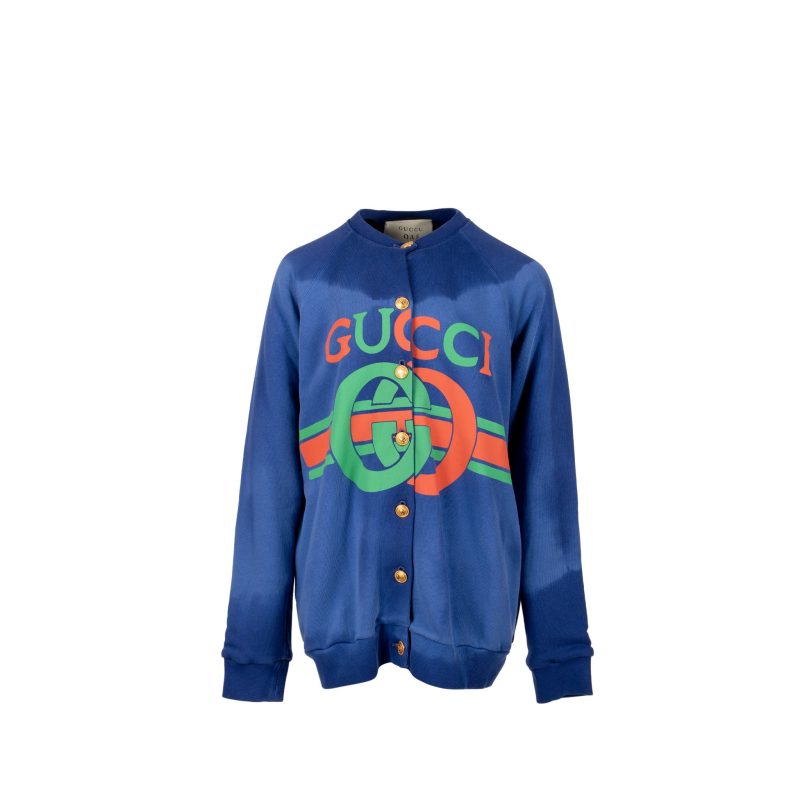 Gucci Size XS Oversized GG Logo Cardigan/Jacket Cotton Multicolour - Barde