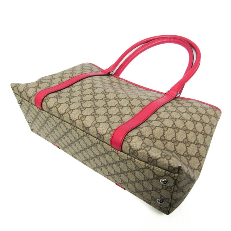 Gucci  pink Leather Coated Canvas Tote Bag (Pre-Owned) - Barde - Image 2