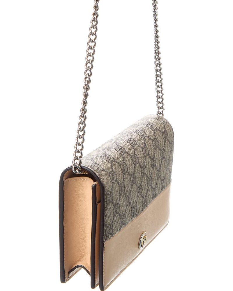 Gucci Marmont GG Supreme Canvas & Leather Wallet On Chain - Barde - Image 3