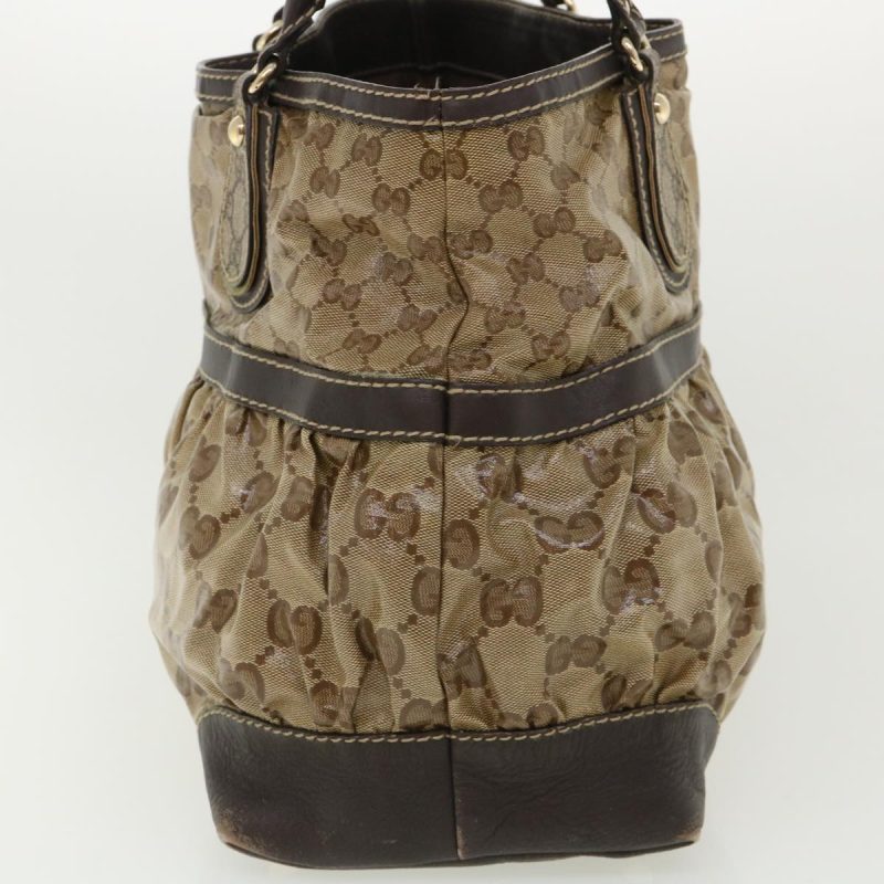 Gucci GG Canvas Tote Bag Coated Canvas Beige Dark Brown - Barde - Image 4