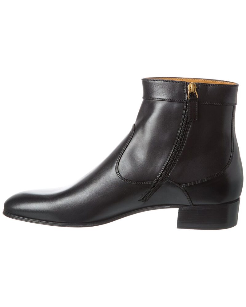 Gucci Double G Leather Bootie - Barde - Image 2