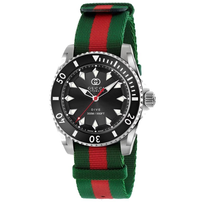 Gucci Men's Dive Black Dial Watch - Barde