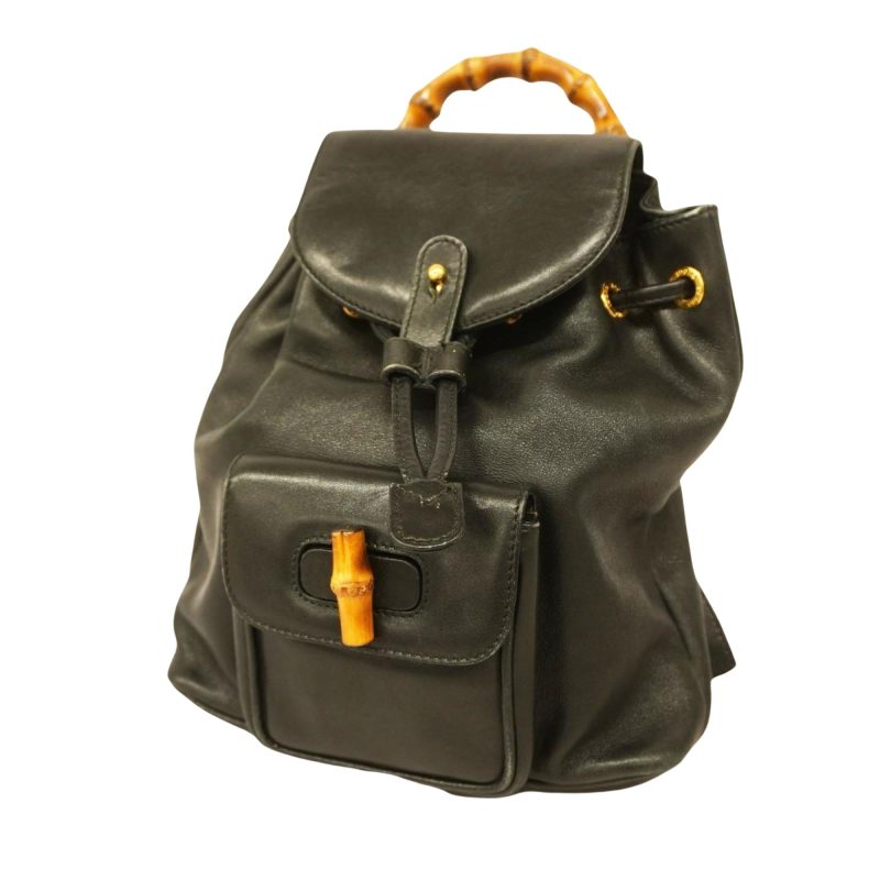 Gucci Bamboo  Leather Backpack Bag () - Barde