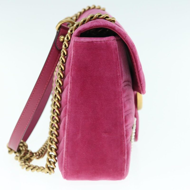 Gucci Marmont  Velvet Shoulder Bag () - Barde - Image 4