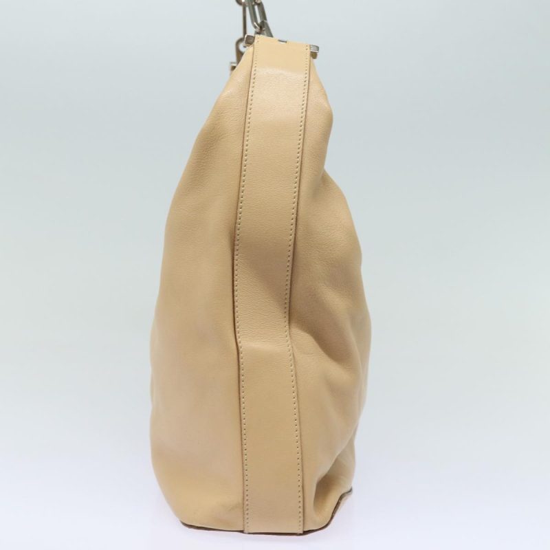 Gucci Chain Shoulder Bag Leather Beige - Barde - Image 4