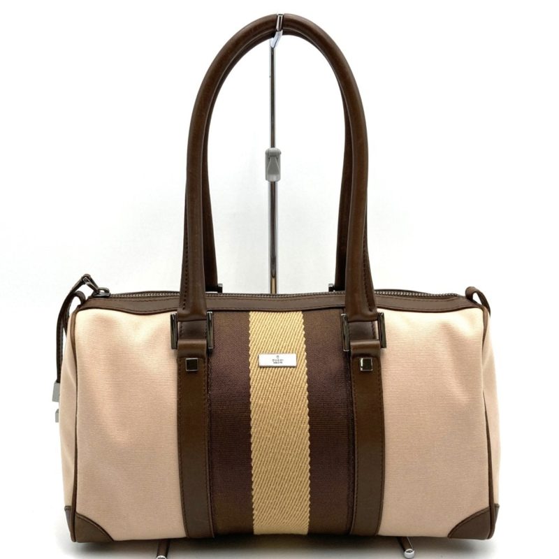 Gucci  Canvas Leather Boston Bag Handbag (Pre-Owned) - Barde