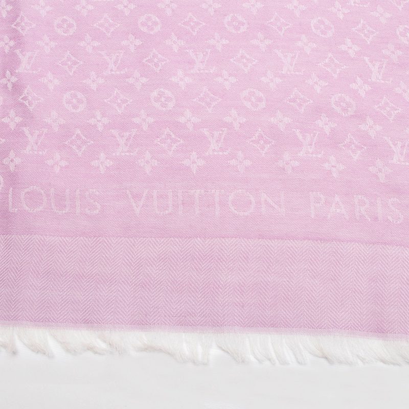 Louis Vuitton Silk Wool Monogram Peitt Louis Shawl - Barde - Image 5