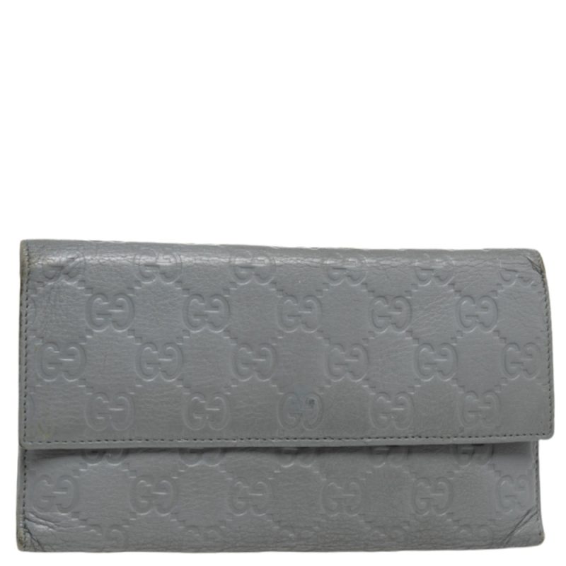 Gucci Grey Guccissima Leather Continental Wallet - Barde - Image 2