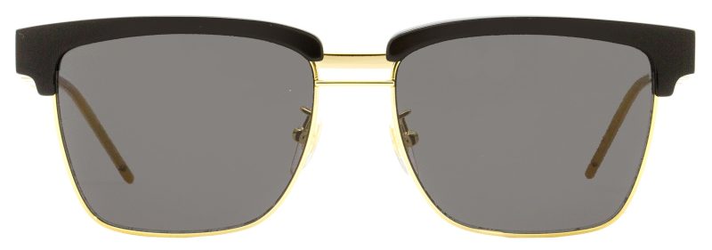 Gucci Men's Square Sunglasses GG0603S 001 Black/Gold 56mm - Barde - Image 2