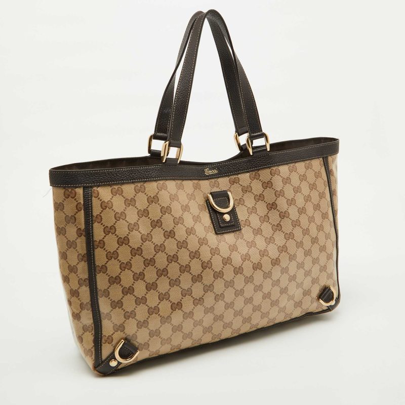 Gucci Beige/brown Gg Supreme Canvas And Leather Abbey D-Ring Tote - Barde - Image 2