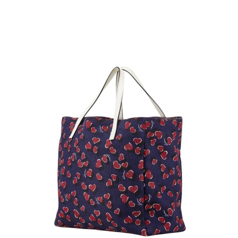 Gucci Navy  Color  Canvas Leather Handbag Tote Bag (Pre-Owned) - Barde - Image 2