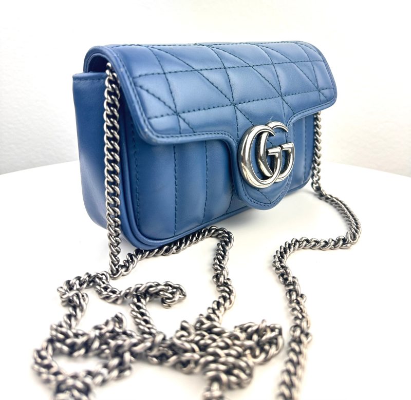 Gucci GG Marmont Super Mini Leather Navy - Barde - Image 2