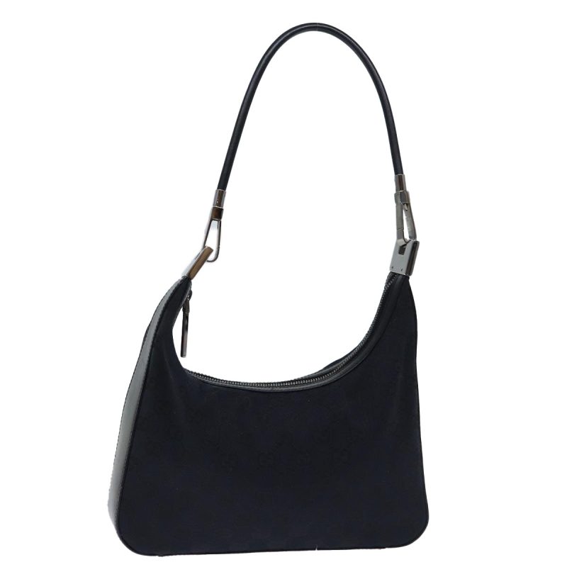 Gucci Gg Canvas Shoulder Bag Black - Barde
