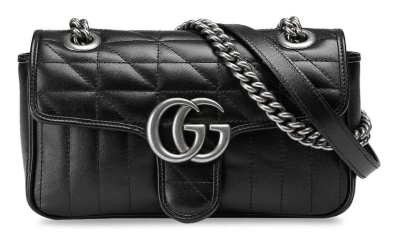 Gucci GG Marmont Mini Black Leather Women's Shoulder Bag 446744 UM8AN 1000 - Barde