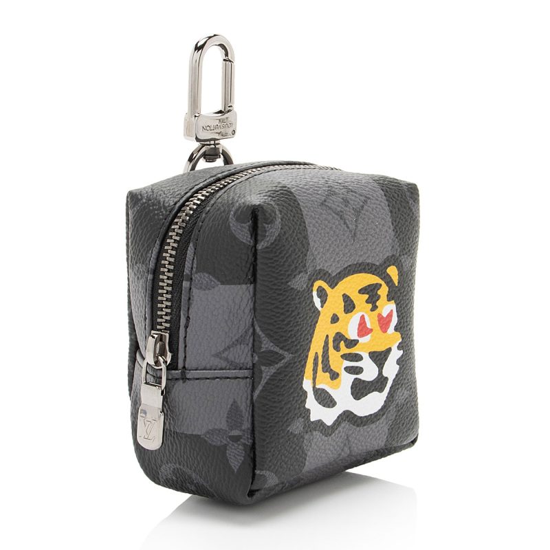 Louis Vuitton Monogram Eclipse LV Made Squared Pouch Bag Charm - Barde - Image 2
