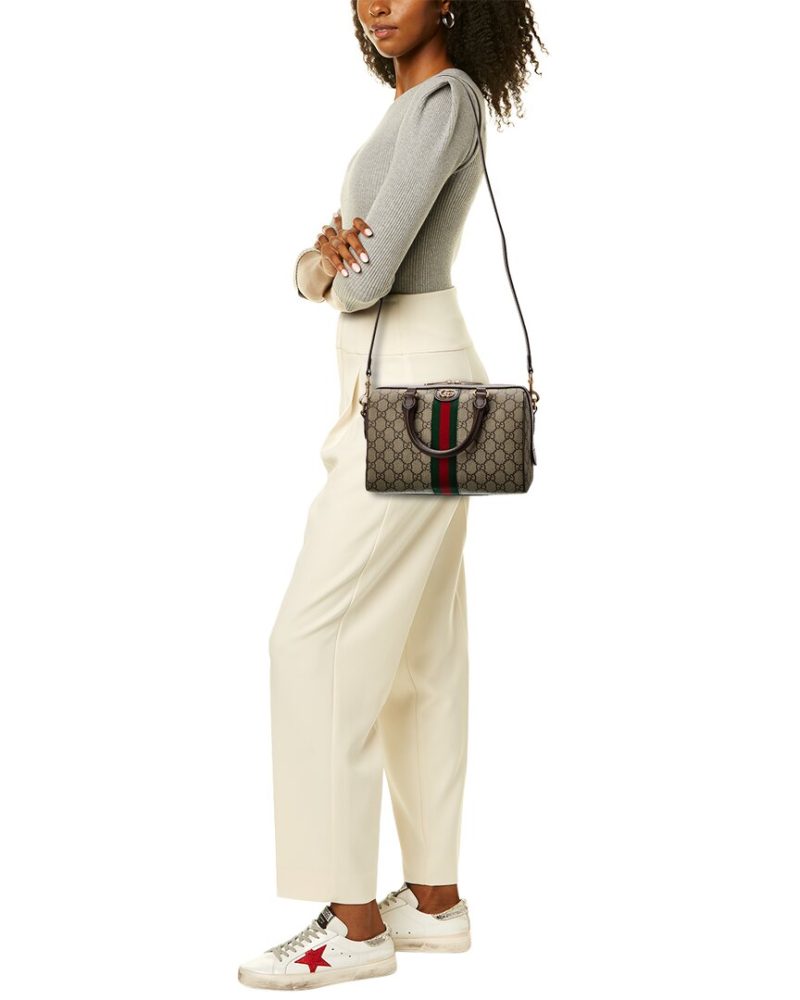 Gucci Ophidia GG Small Top Handle GG Supreme Canvas & Leather Bag - Barde - Image 4