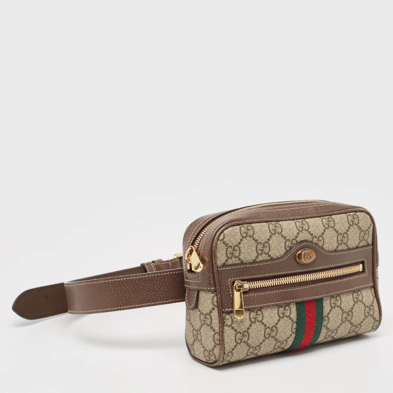 Gucci /beige Gg Supreme Canvas And Leather Ophidia Belt Bag - Barde - Image 2