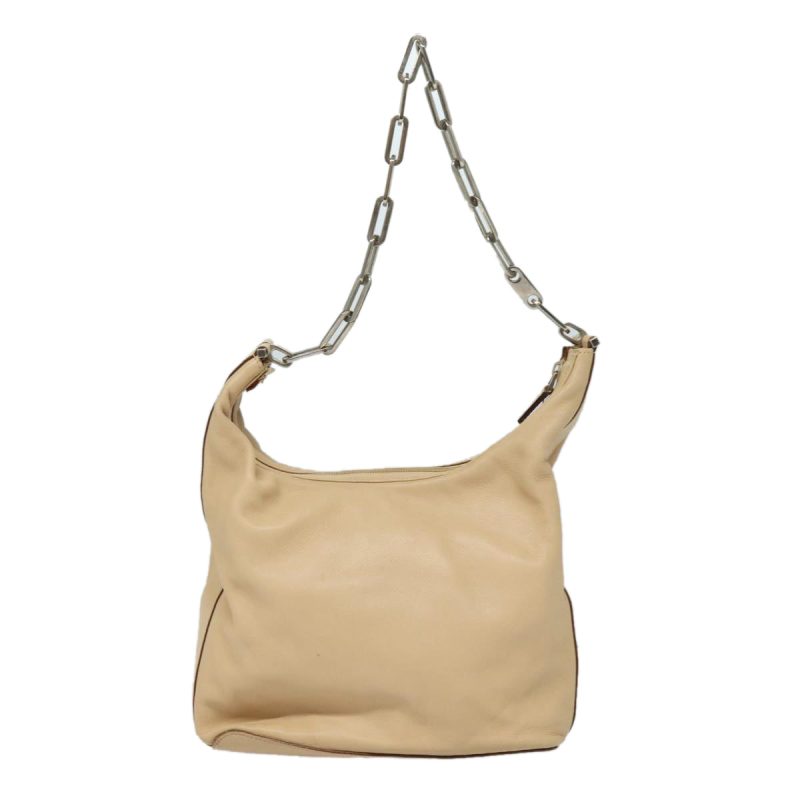 Gucci Chain Shoulder Bag Leather Beige - Barde - Image 2