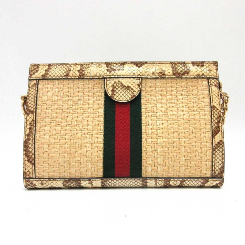 Gucci Ophidia GG Small Raffia Python Shoulder Bag - Barde - Image 3
