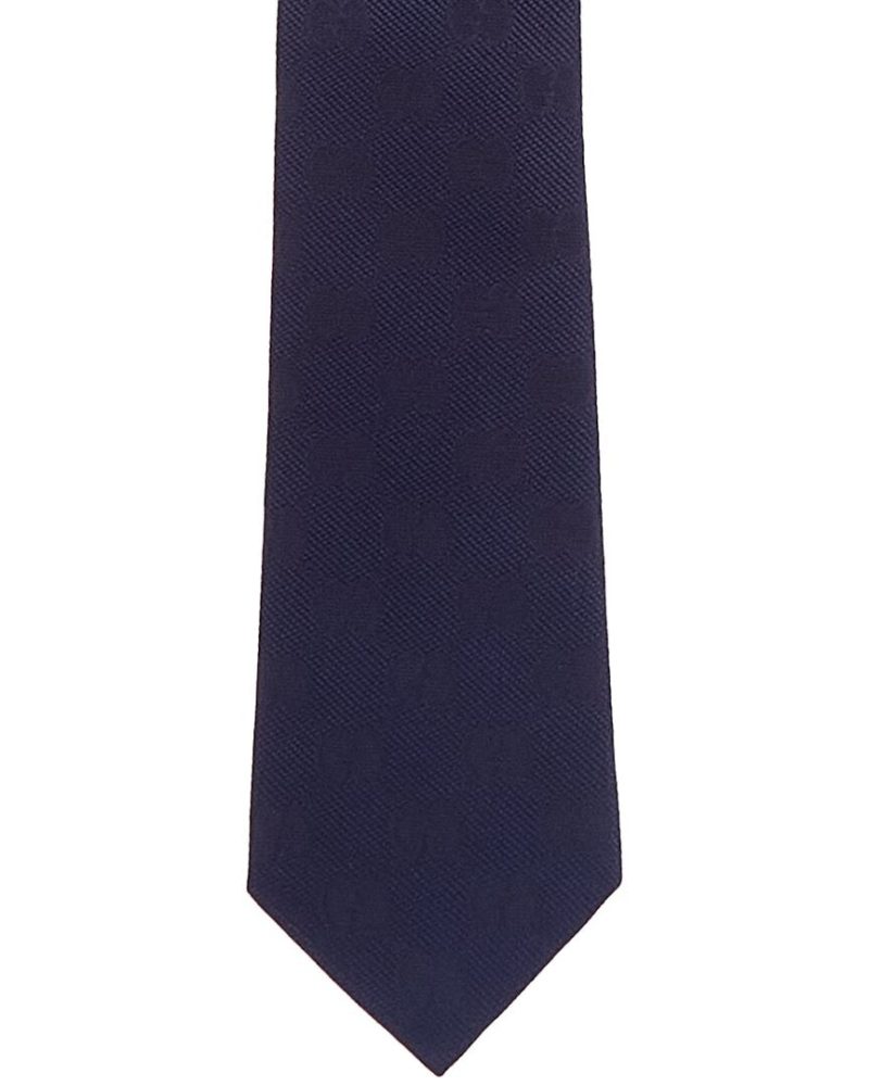 Gucci Navy Silk Tie - Barde - Image 2