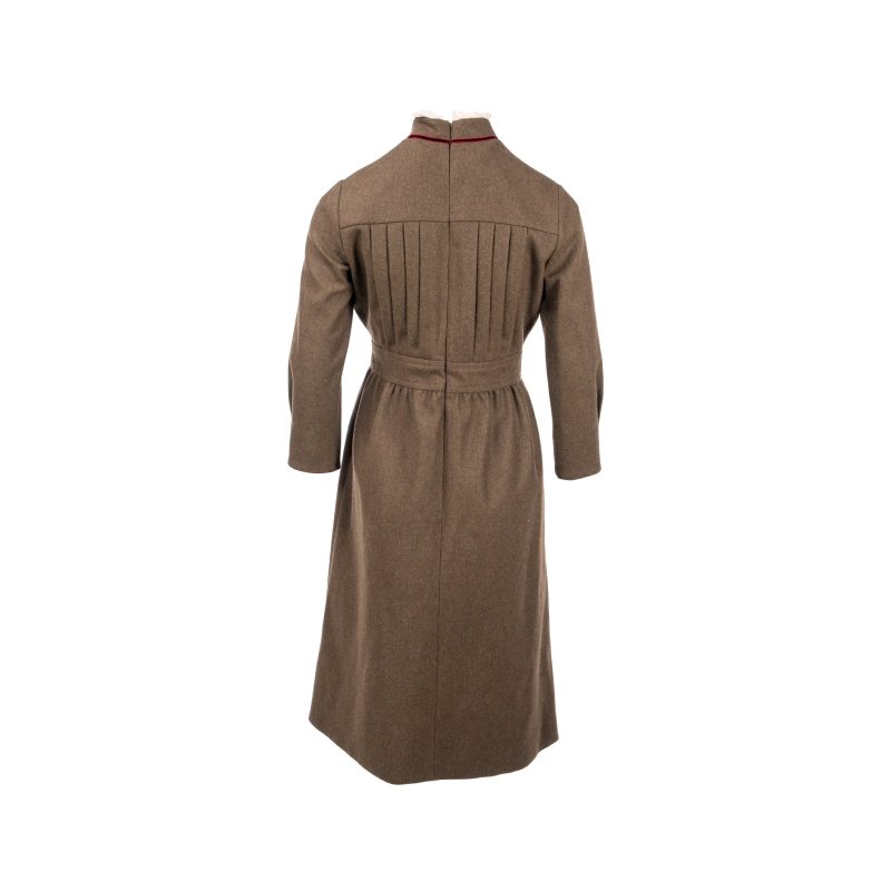 Gucci Size 38 Lace Collar Dress Wool Brown - Barde - Image 3
