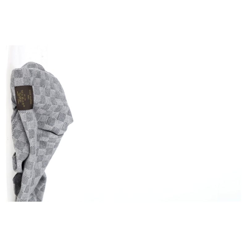Louis Vuitton Néo Petit Damier Scarf in Grey Wool - Barde - Image 6