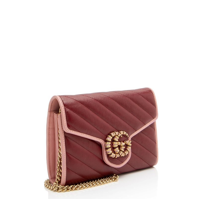 Gucci Matelasse Leather Torchon GG Marmont Mini Chain Bag - Barde - Image 2