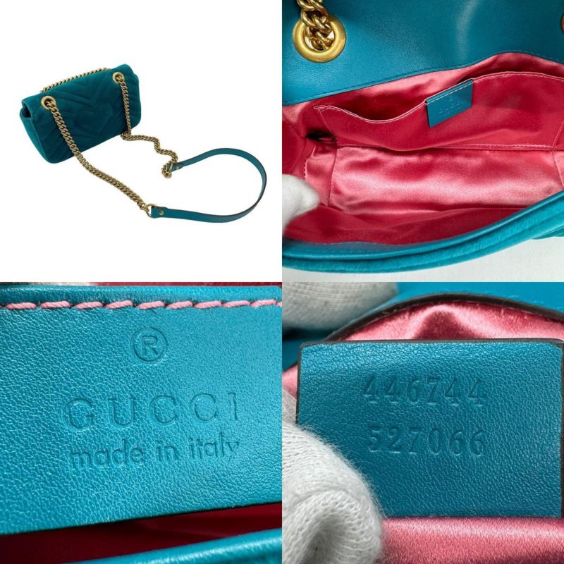 Gucci Marmont  Velvet Shoulder Bag () - Barde - Image 4
