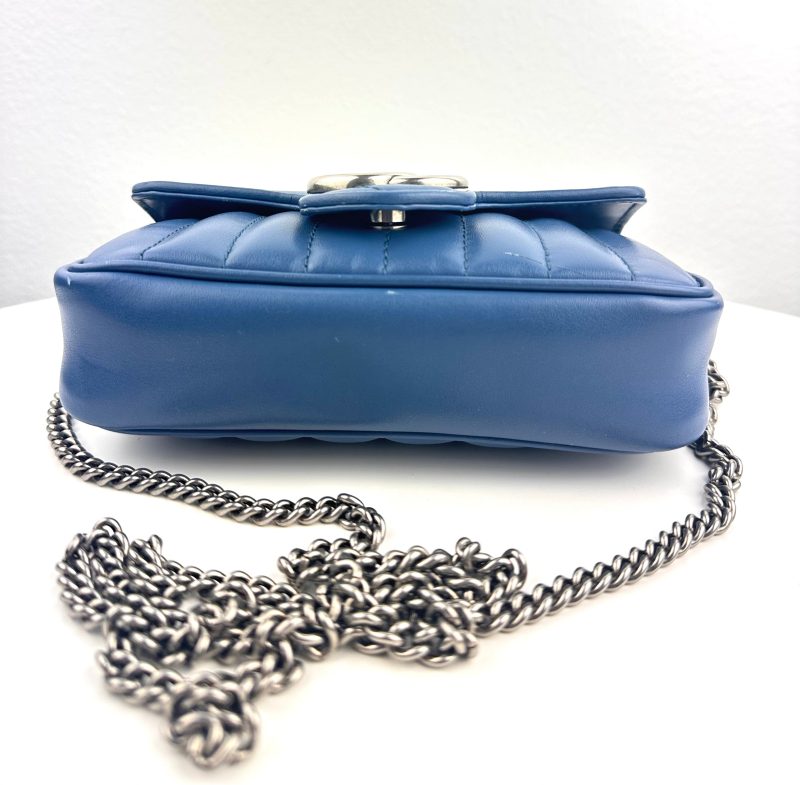 Gucci GG Marmont Super Mini Leather Navy - Barde - Image 4