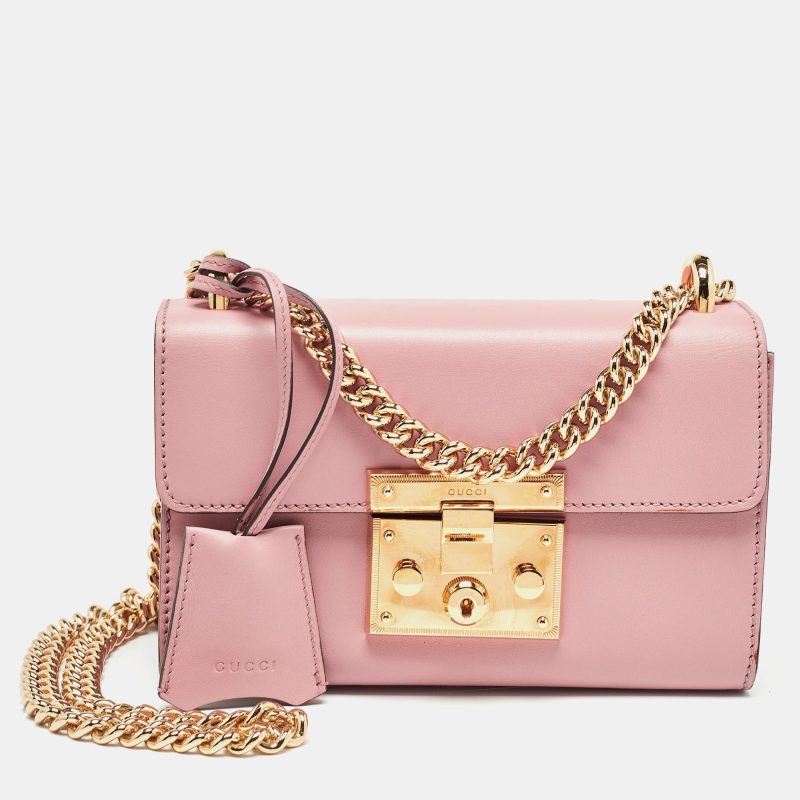 Gucci Light Pink Leather Small Padlock Shoulder Bag - Barde