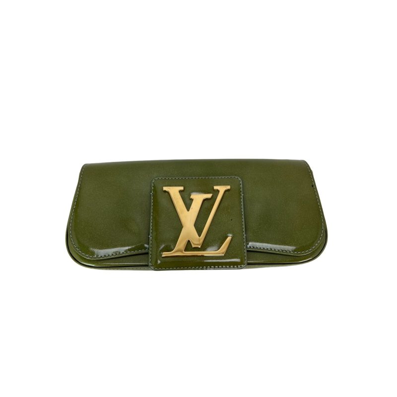 Louis Vuitton Patent Leather Sobe Green Clutch - Barde