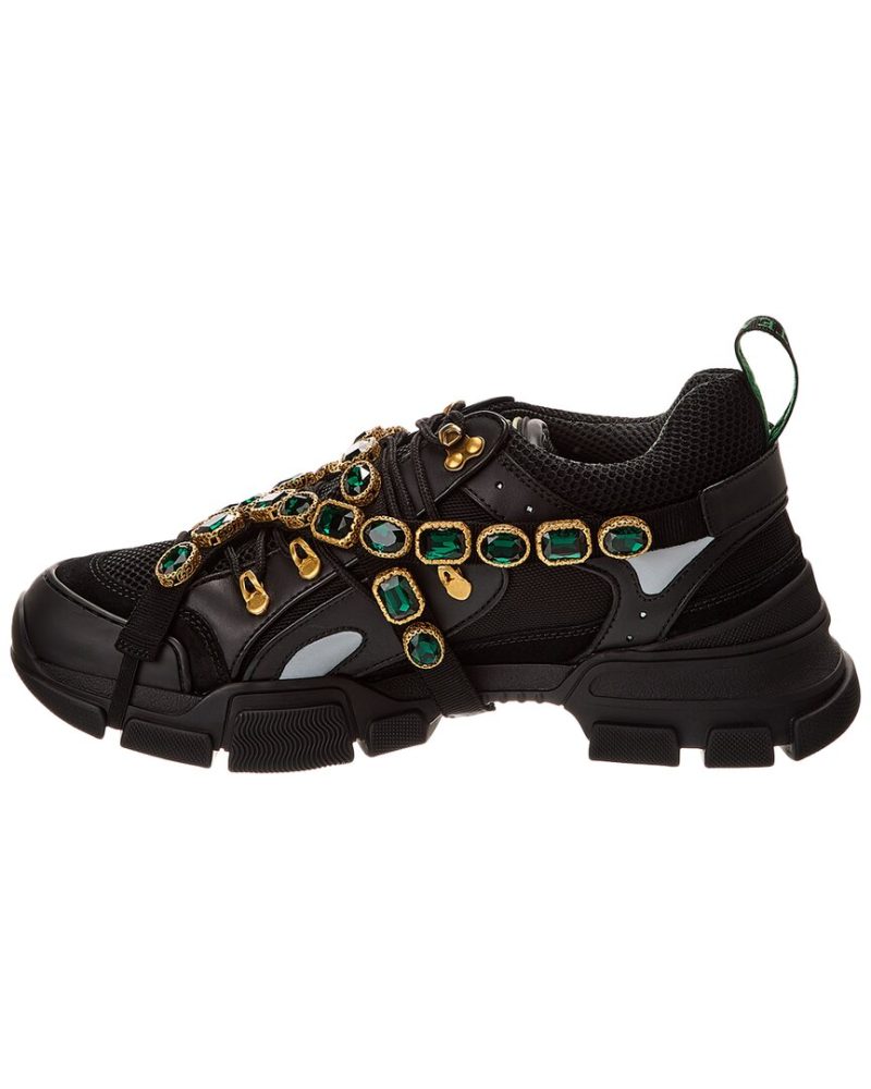 Gucci Flashtrek Leather & Mesh Sneaker - Barde - Image 2