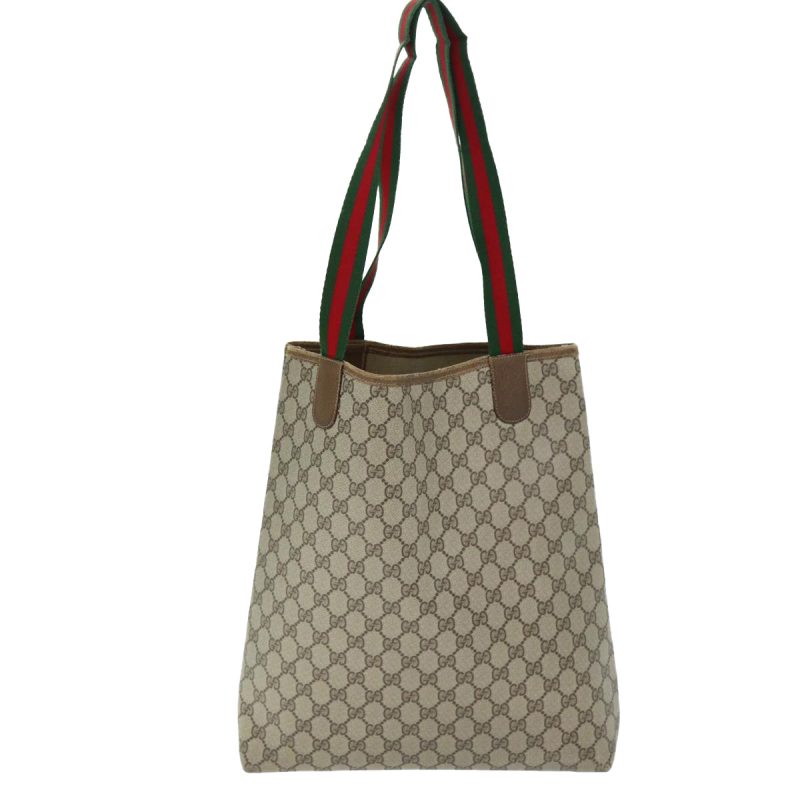 Gucci Gg Supreme Web Sherry Line Tote Bag Beige Red Green - Barde - Image 2