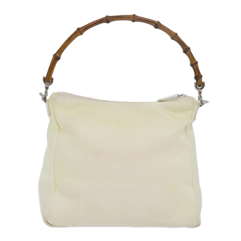 Gucci Bamboo Shoulder Bag Nylon 2Way White - Barde - Image 2