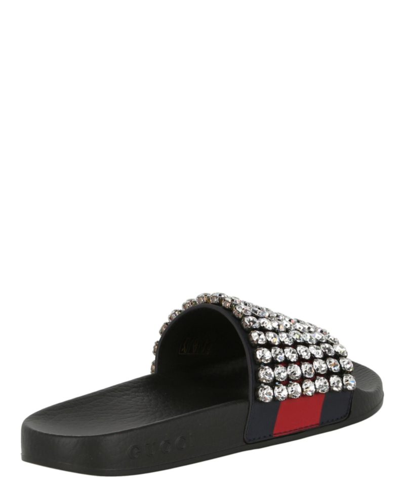 Gucci Crystal-Embellished Web Slides - Barde