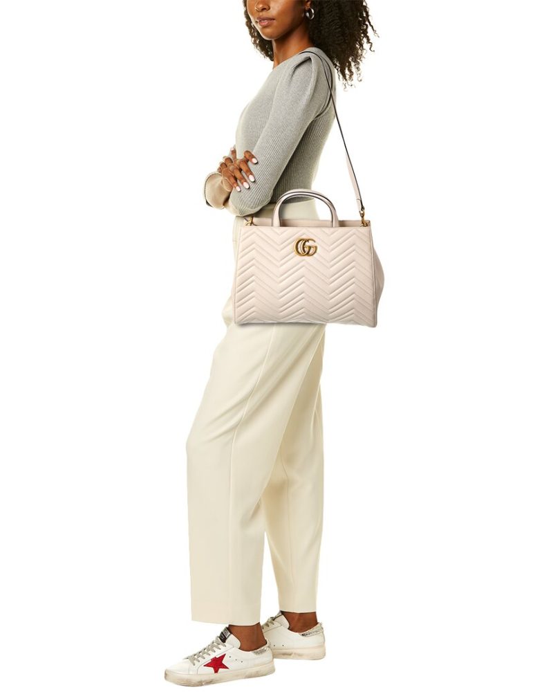 Gucci GG Marmont Medium Leather Tote - Barde - Image 4