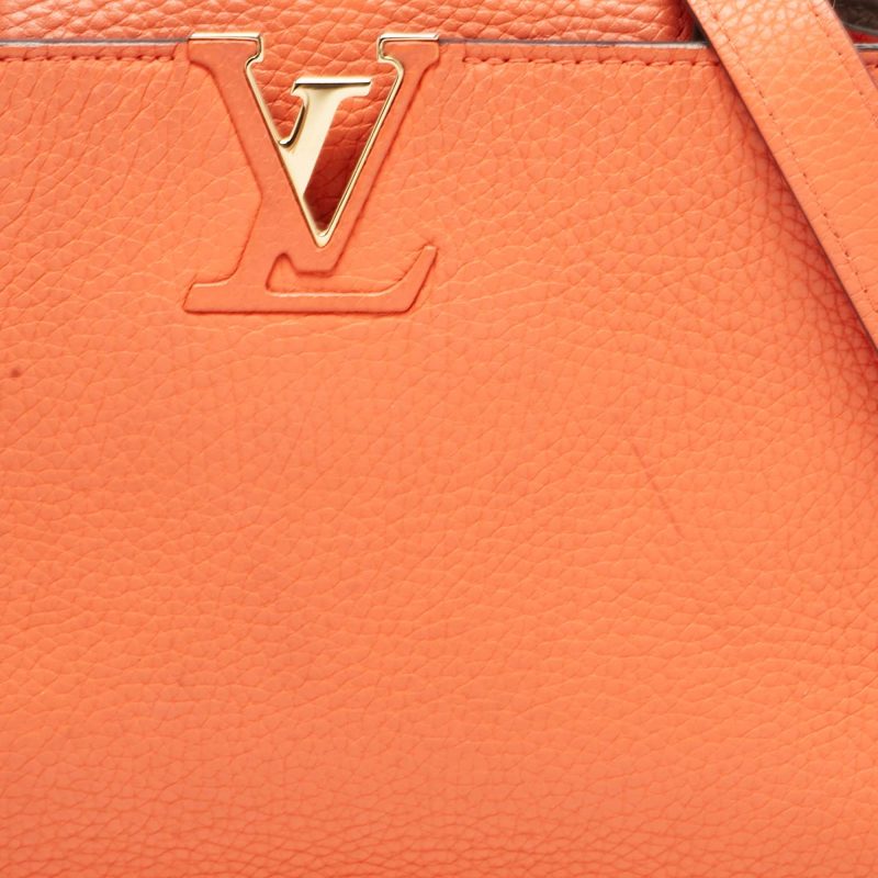 Louis Vuitton Orange Taurillon Leather Capucines Bb Bag - Barde - Image 4