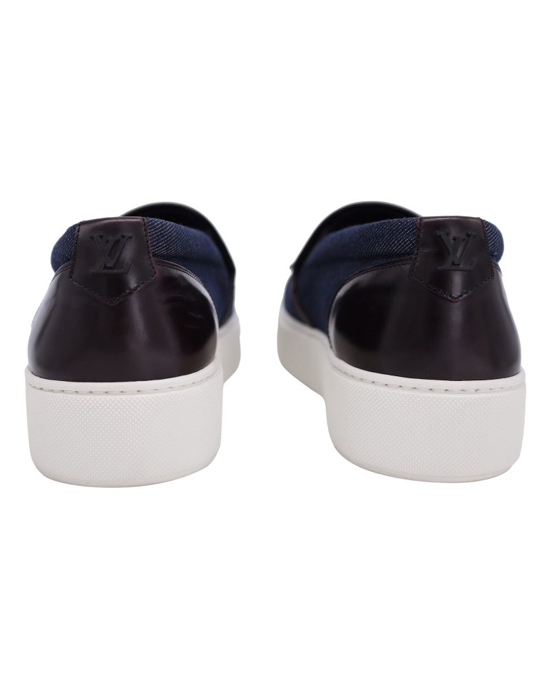 Louis Vuitton Slip-On Tassel Sneakers in Navy Blue Denim - Barde - Image 3