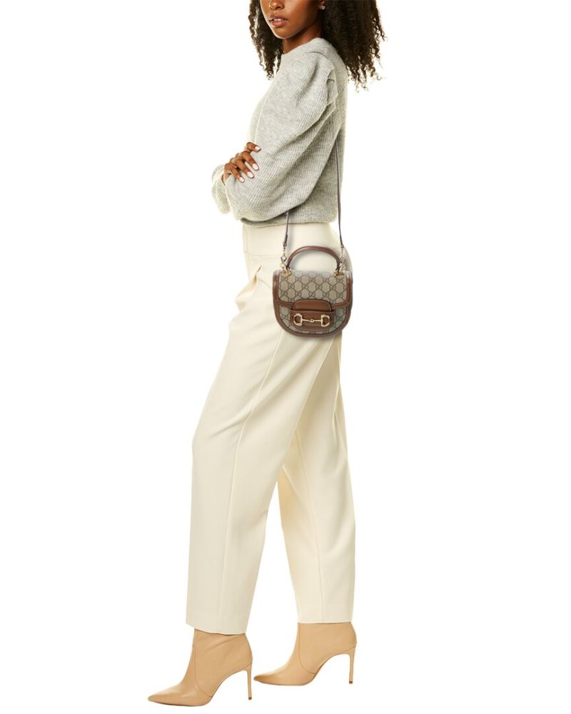 Gucci Horsebit 1955 Mini Top Handle GG Supreme Canvas & Leather Tote - Barde - Image 4