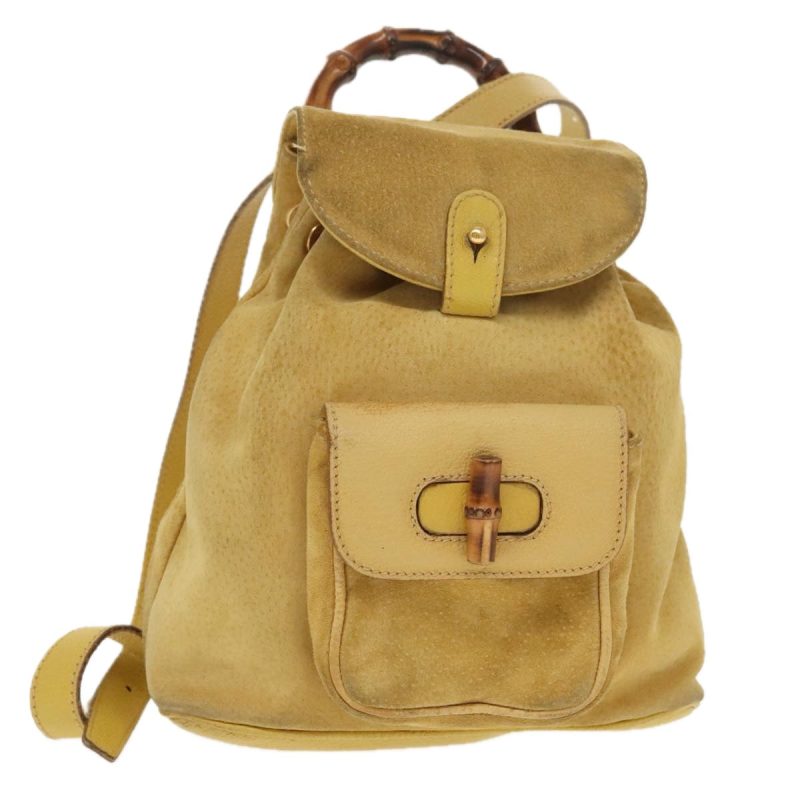 Gucci Bamboo  Leather Backpack Bag (Pre-Owned) - Barde