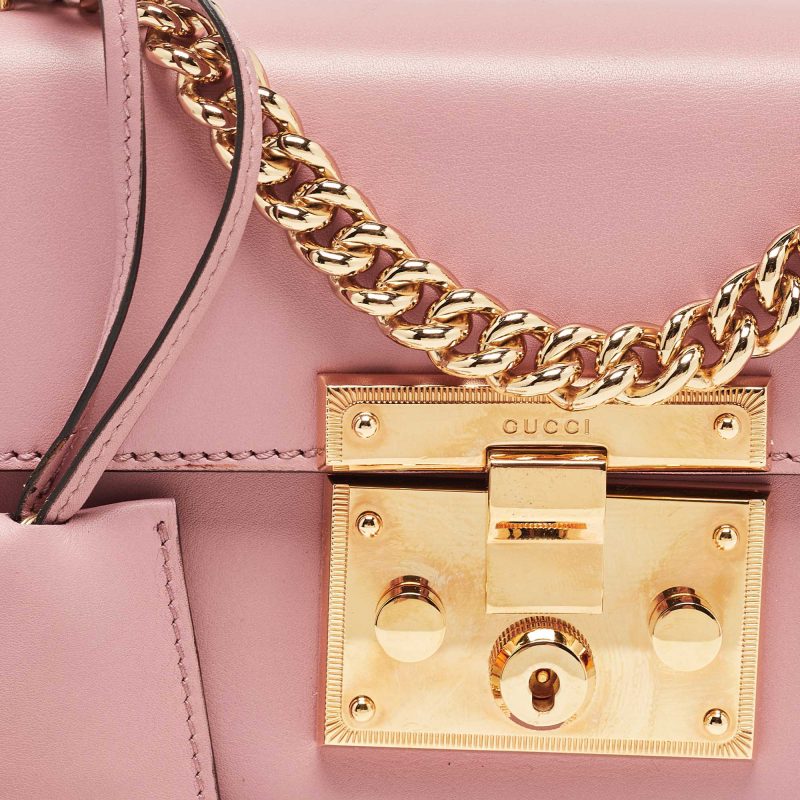 Gucci Light Pink Leather Small Padlock Shoulder Bag - Barde - Image 4