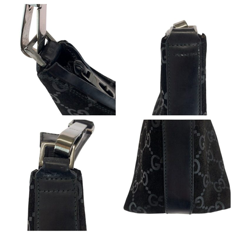 Gucci Suede Hobo Shoulder Bag Black - Barde - Image 6